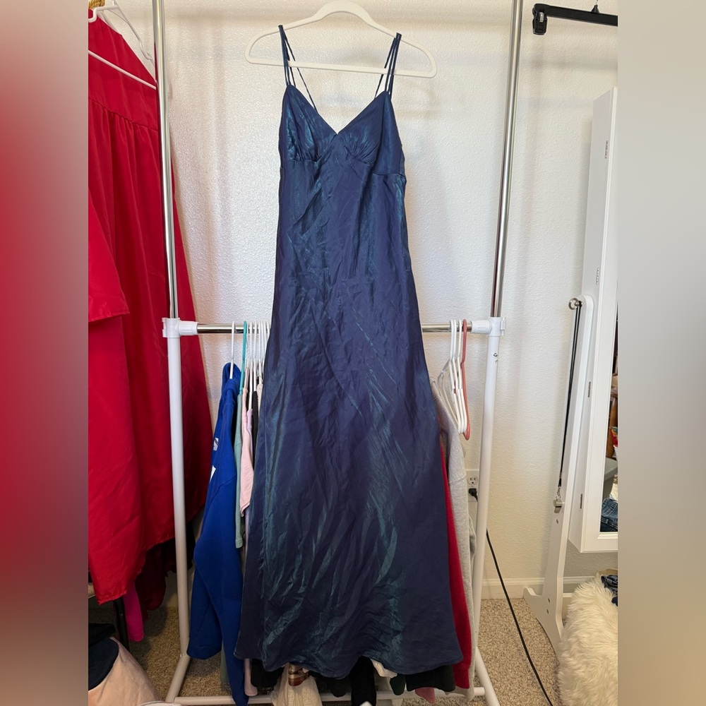Wild Fable Iridescent Navy Maxi Dress